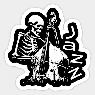 skeleton plays jazz music Sticker